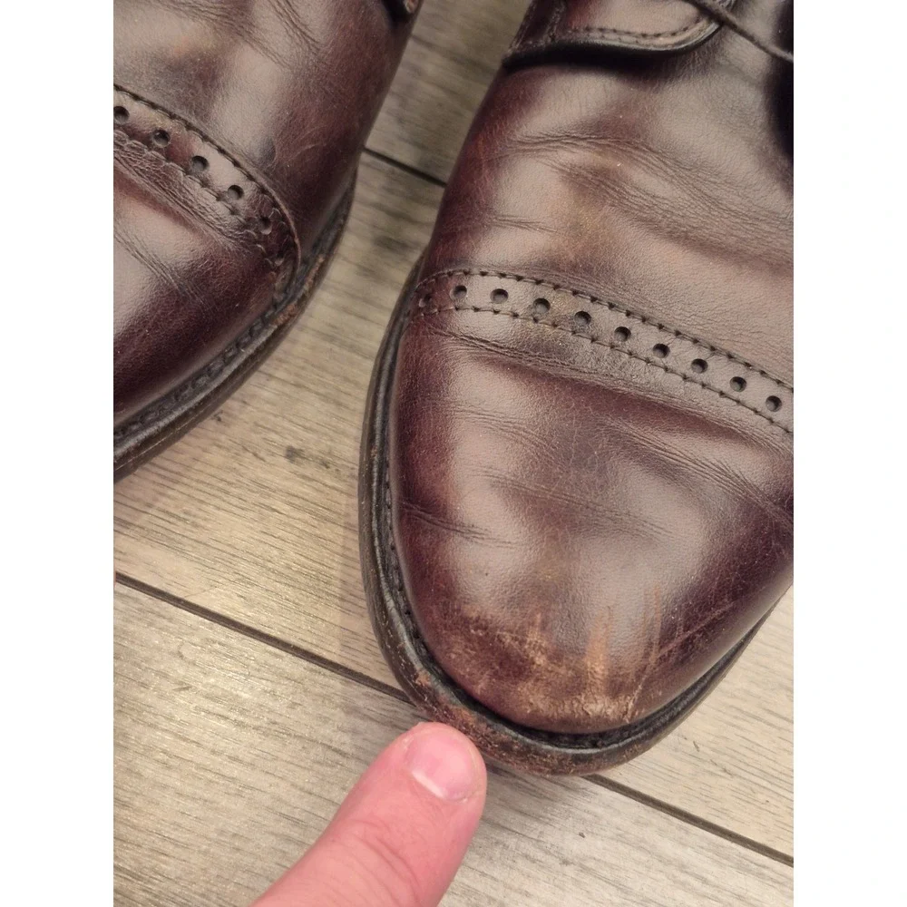 Allen Edmonds Fifth Avenue Brown‎ Leather Cap Toe Brogue Derby Shoes Mens 10.5 D